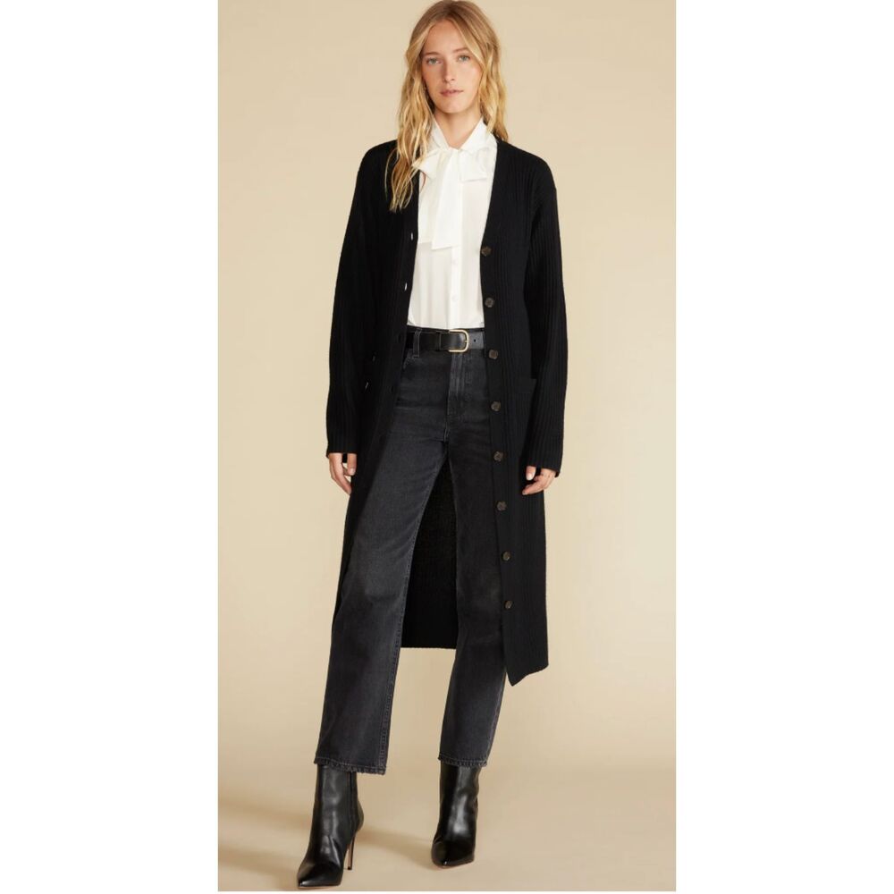 New Amour Vert Dion Long Cardigan - Licorice/Black - Size XLarge - Picture 1 of 14